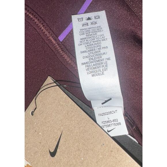 Nike Pro Kid’s Large Dri-FIT Sports Bra Purple (Burgundy)/Pink New With Tags - Picture 3 of 3